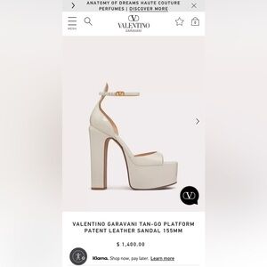 VALENTINO GARAVANI TAN-GO PLATFORM PATENT LEATHER SANDAL 155MM